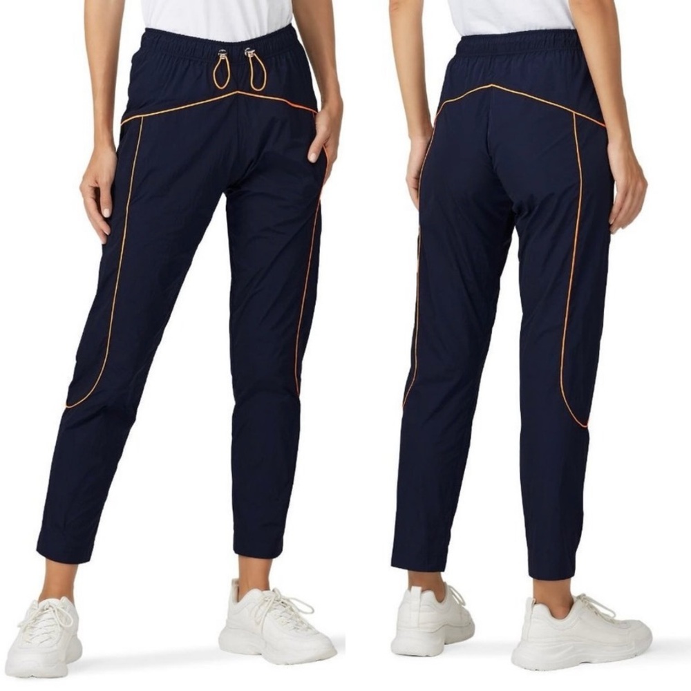 Mira Mikati Navy Track Pants with Orange Trim